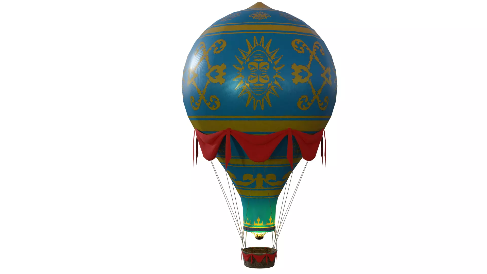 Hot Air Balloon Low-poly 3D model_0
