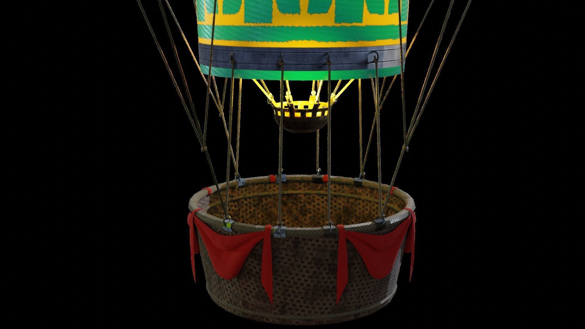 Hot Air Balloon Low-poly 3D model_3
