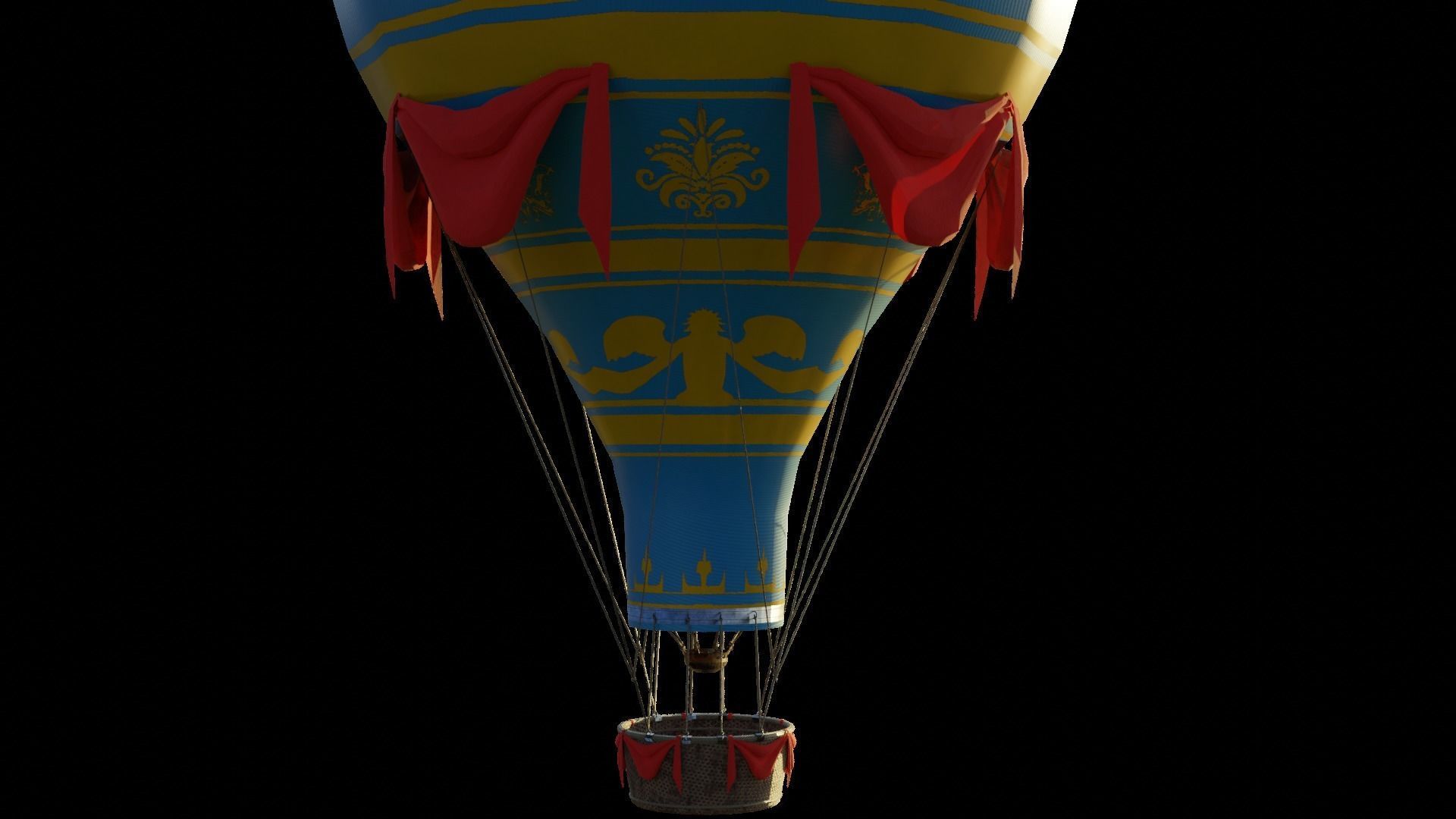 Hot Air Balloon Low-poly 3D model_2