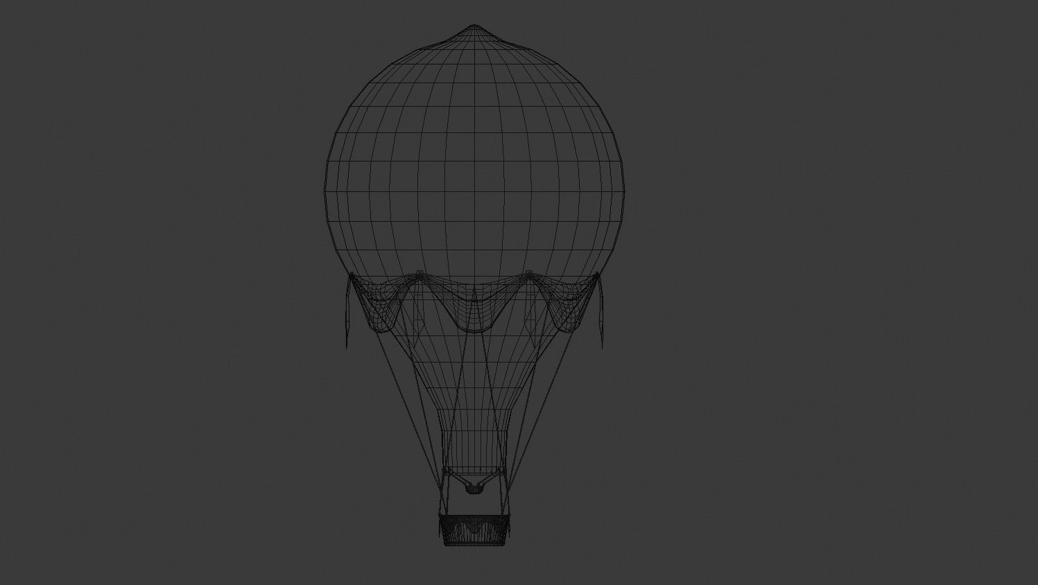 Hot Air Balloon Low-poly 3D model_4