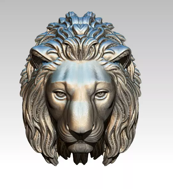 Detailed Wild King Lion Head Face Relife 3D print model