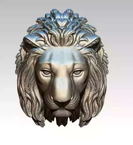 Detailed Wild King Lion Head Face Relife
