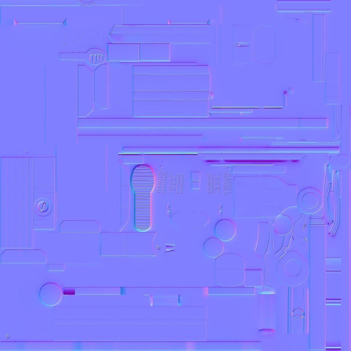 Daniel Defense MK18 GUN   Low poly Game Ready 3D Model Free low-poly 3D model_26