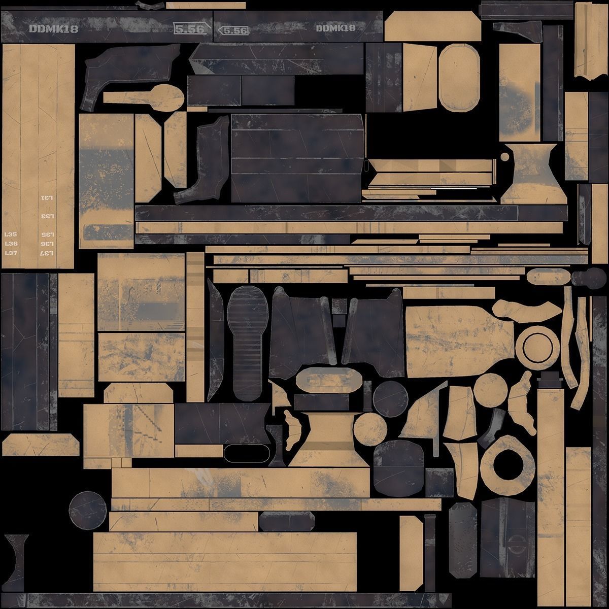 Daniel Defense MK18 GUN   Low poly Game Ready 3D Model Free low-poly 3D model_33