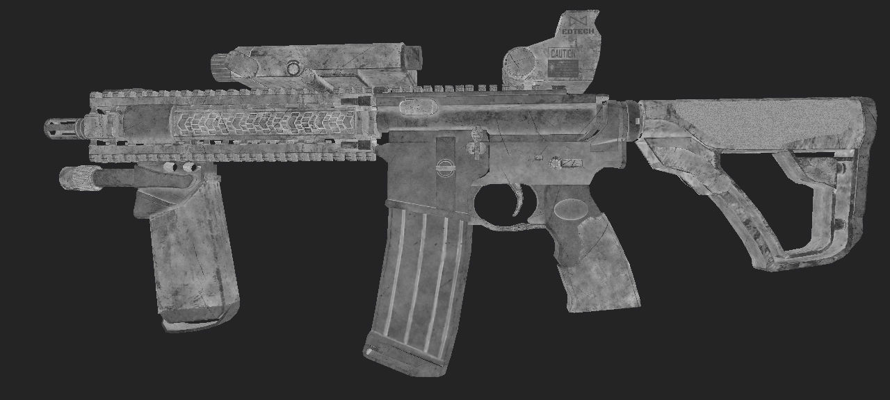 Daniel Defense MK18 GUN   Low poly Game Ready 3D Model Free low-poly 3D model_17