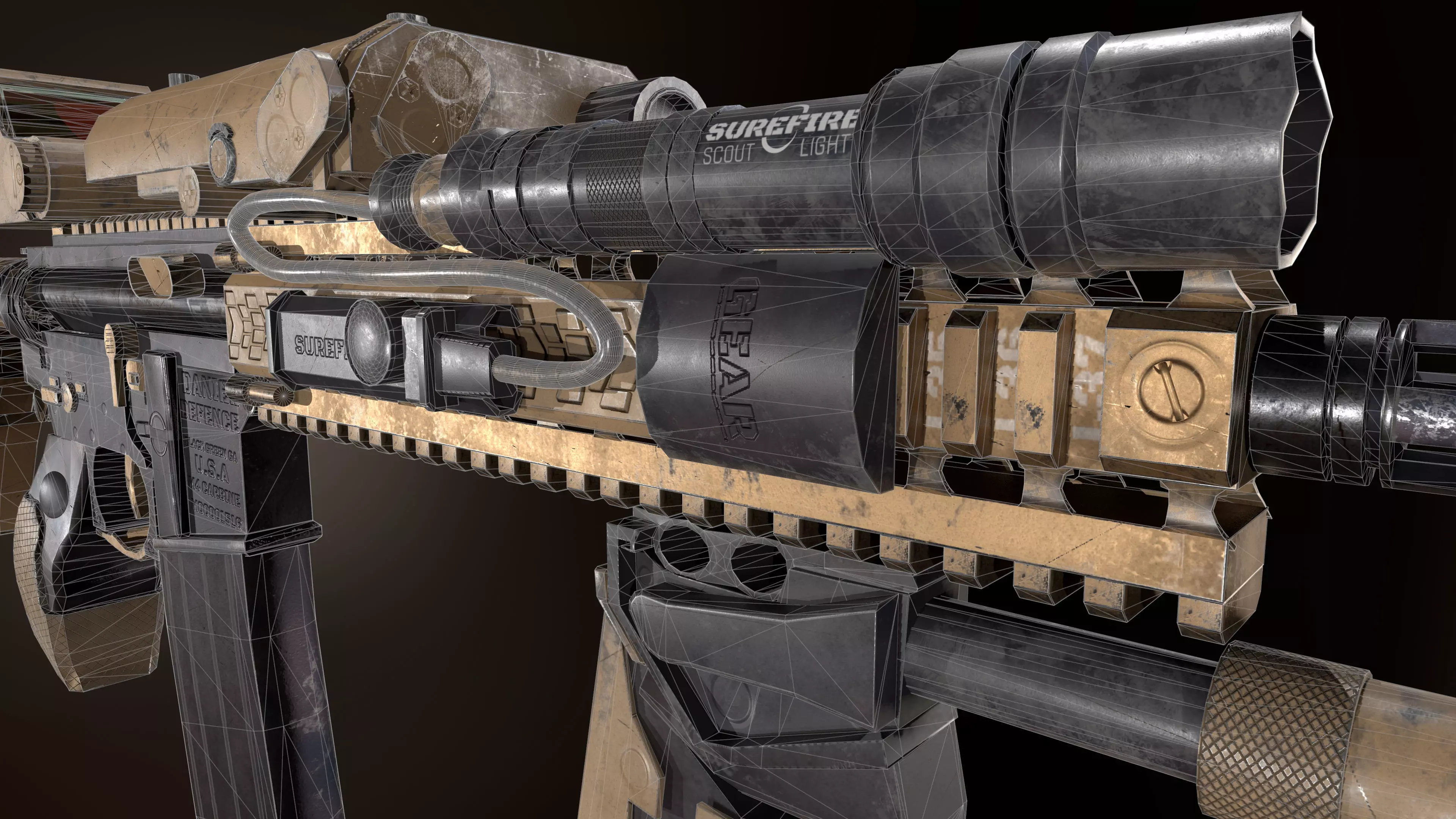 Daniel Defense MK18 GUN   Low poly Game Ready 3D Model Free low-poly 3D model_0