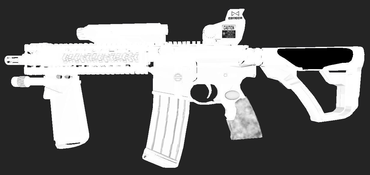 Daniel Defense MK18 GUN   Low poly Game Ready 3D Model Free low-poly 3D model_12