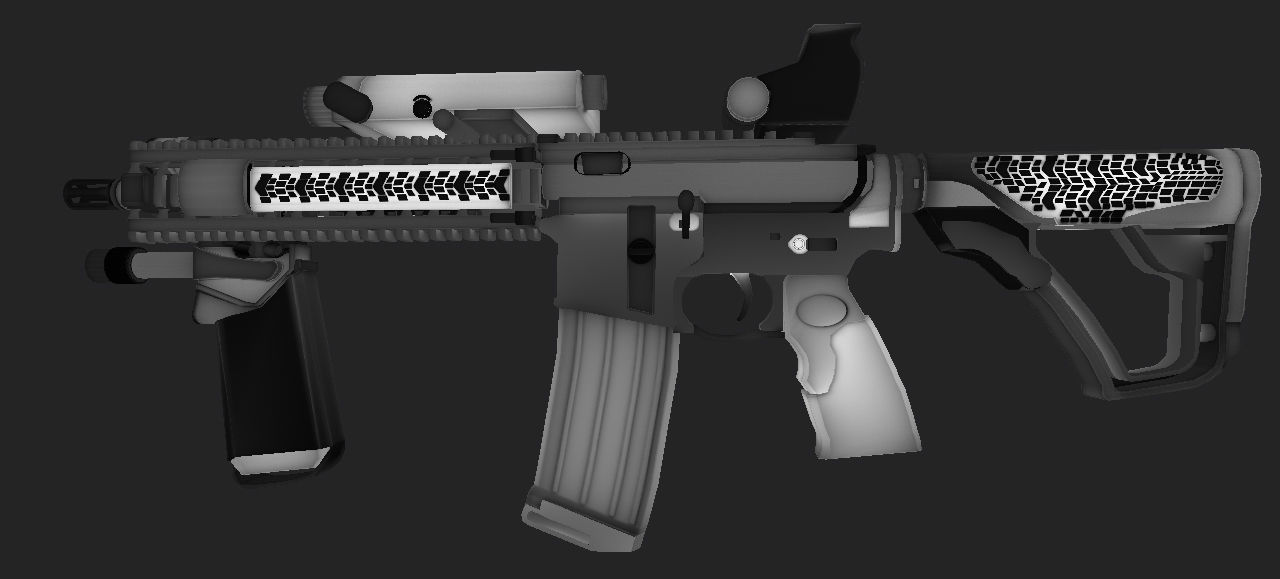 Daniel Defense MK18 GUN   Low poly Game Ready 3D Model Free low-poly 3D model_13