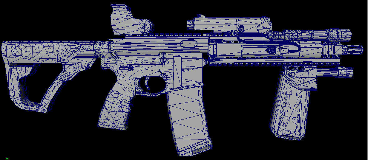 Daniel Defense MK18 GUN   Low poly Game Ready 3D Model Free low-poly 3D model_24