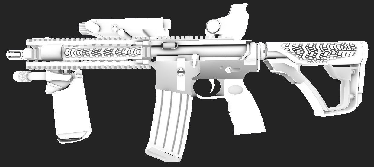 Daniel Defense MK18 GUN   Low poly Game Ready 3D Model Free low-poly 3D model_15