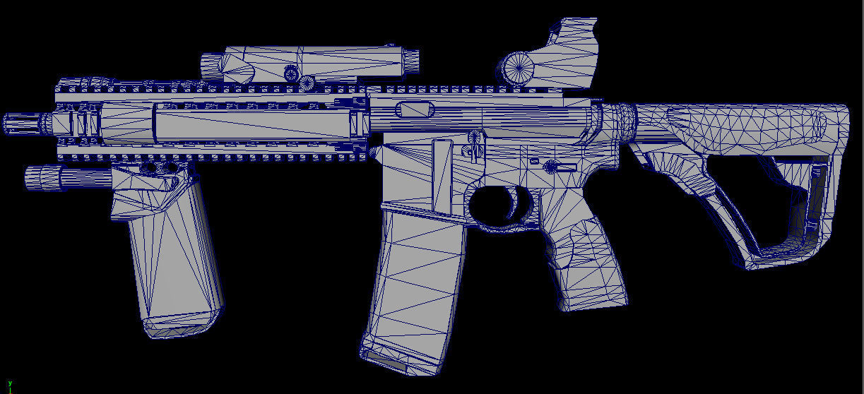 Daniel Defense MK18 GUN   Low poly Game Ready 3D Model Free low-poly 3D model_23