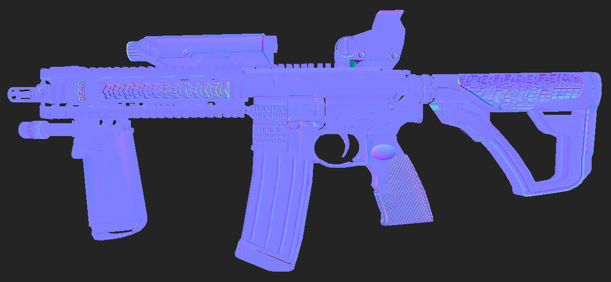 Daniel Defense MK18 GUN   Low poly Game Ready 3D Model Free low-poly 3D model_20