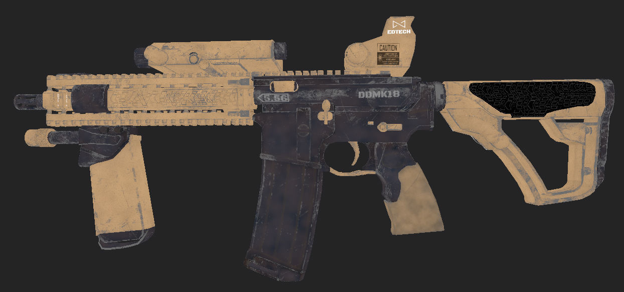 Daniel Defense MK18 GUN   Low poly Game Ready 3D Model Free low-poly 3D model_19