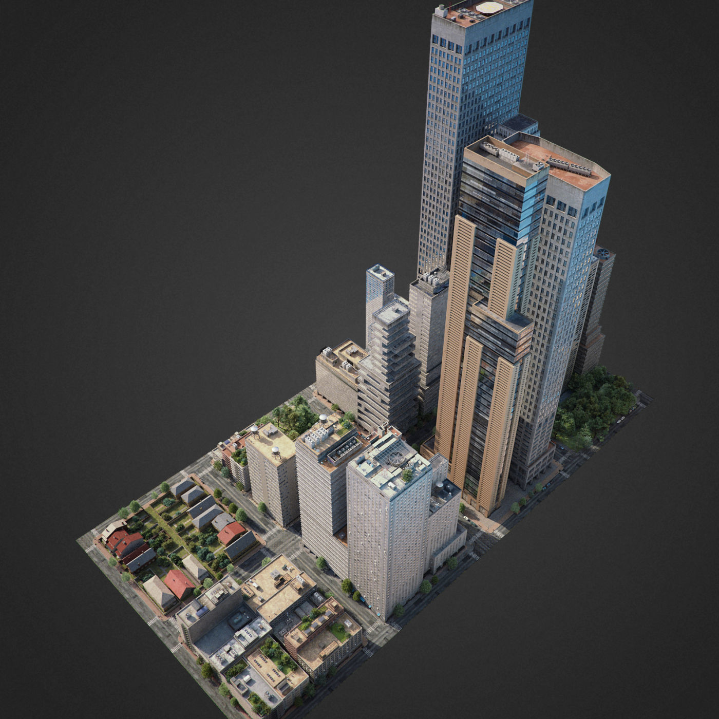 Realistic City District H13-R27 3D model_2