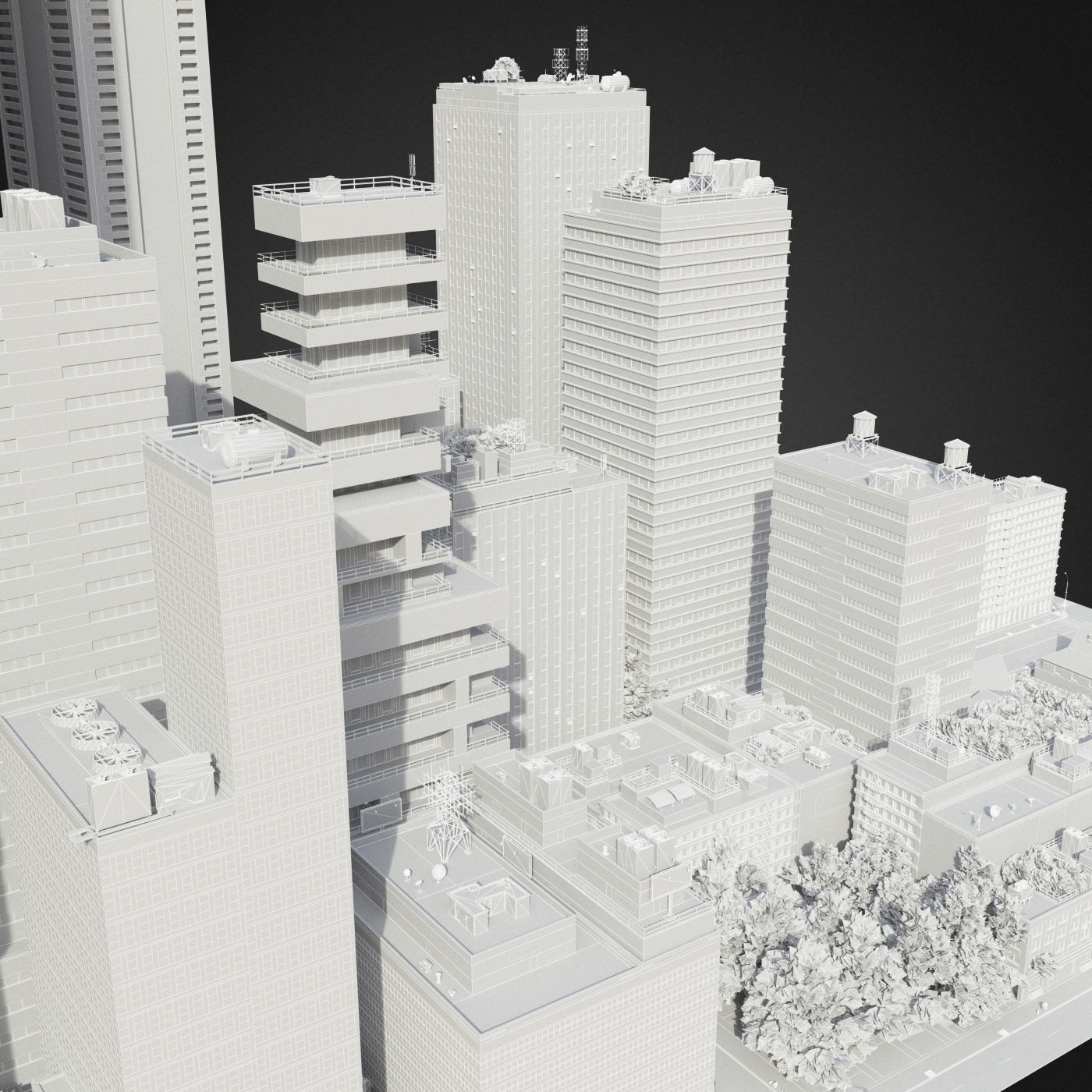 Realistic City District H13-R27 3D model_27