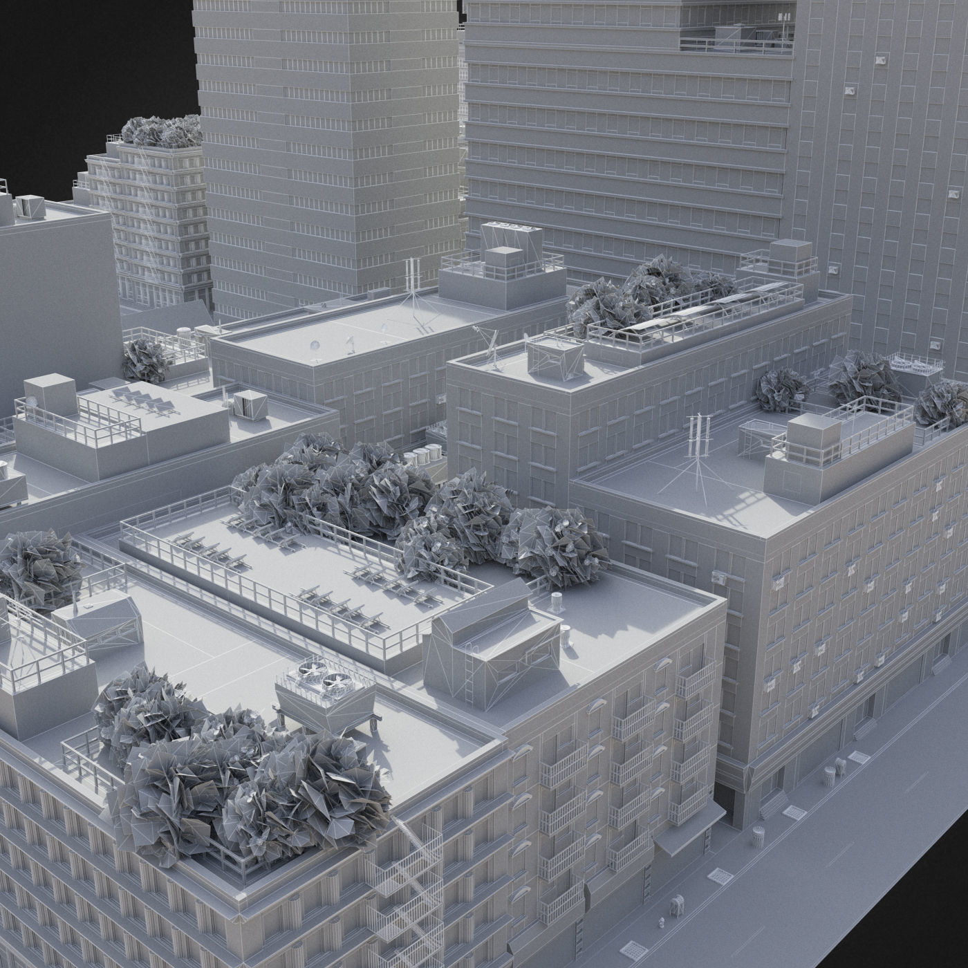 Realistic City District H13-R27 3D model_25
