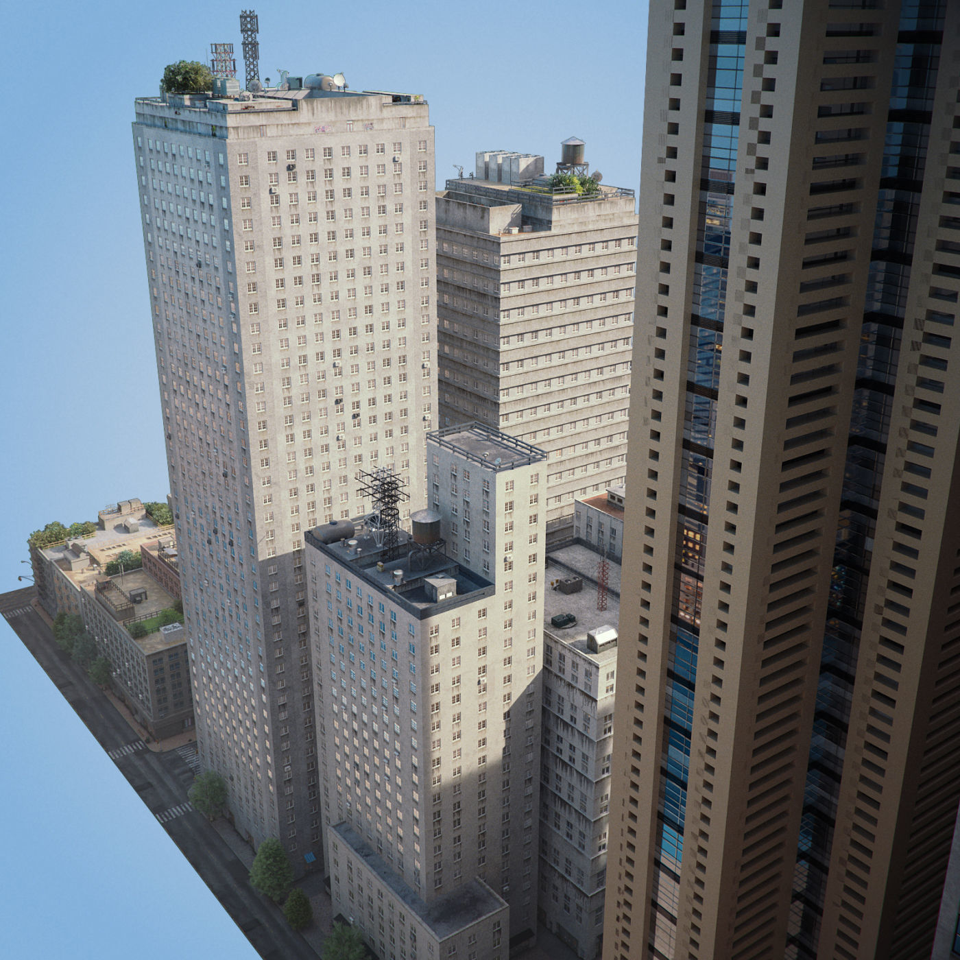 Realistic City District H13-R27 3D model_10