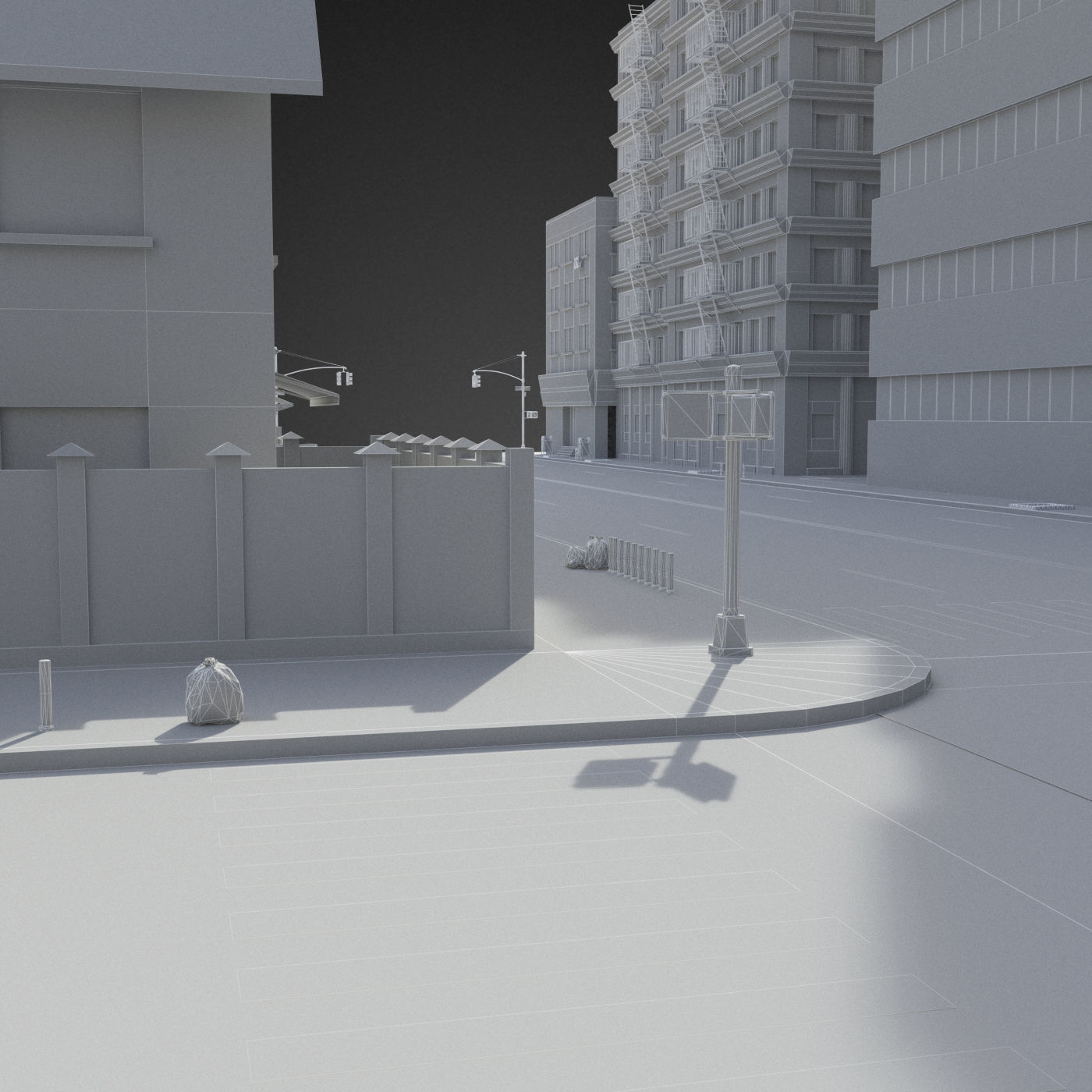 Realistic City District H13-R27 3D model_30