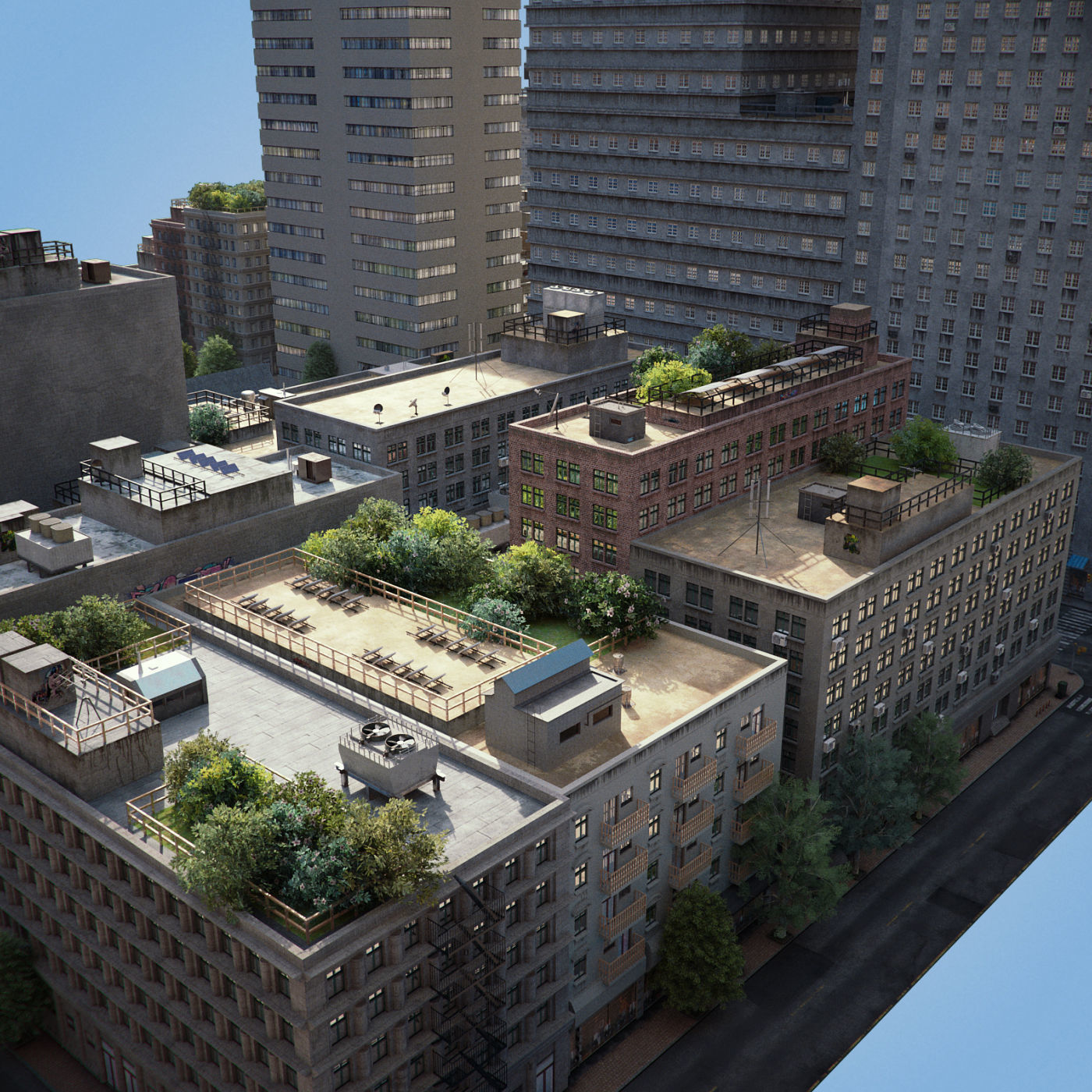 Realistic City District H13-R27 3D model_9