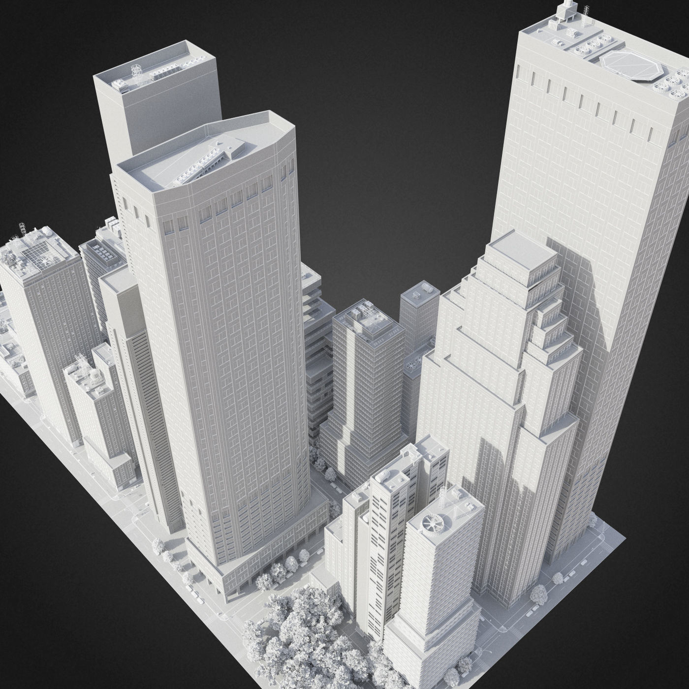 Realistic City District H13-R27 3D model_19