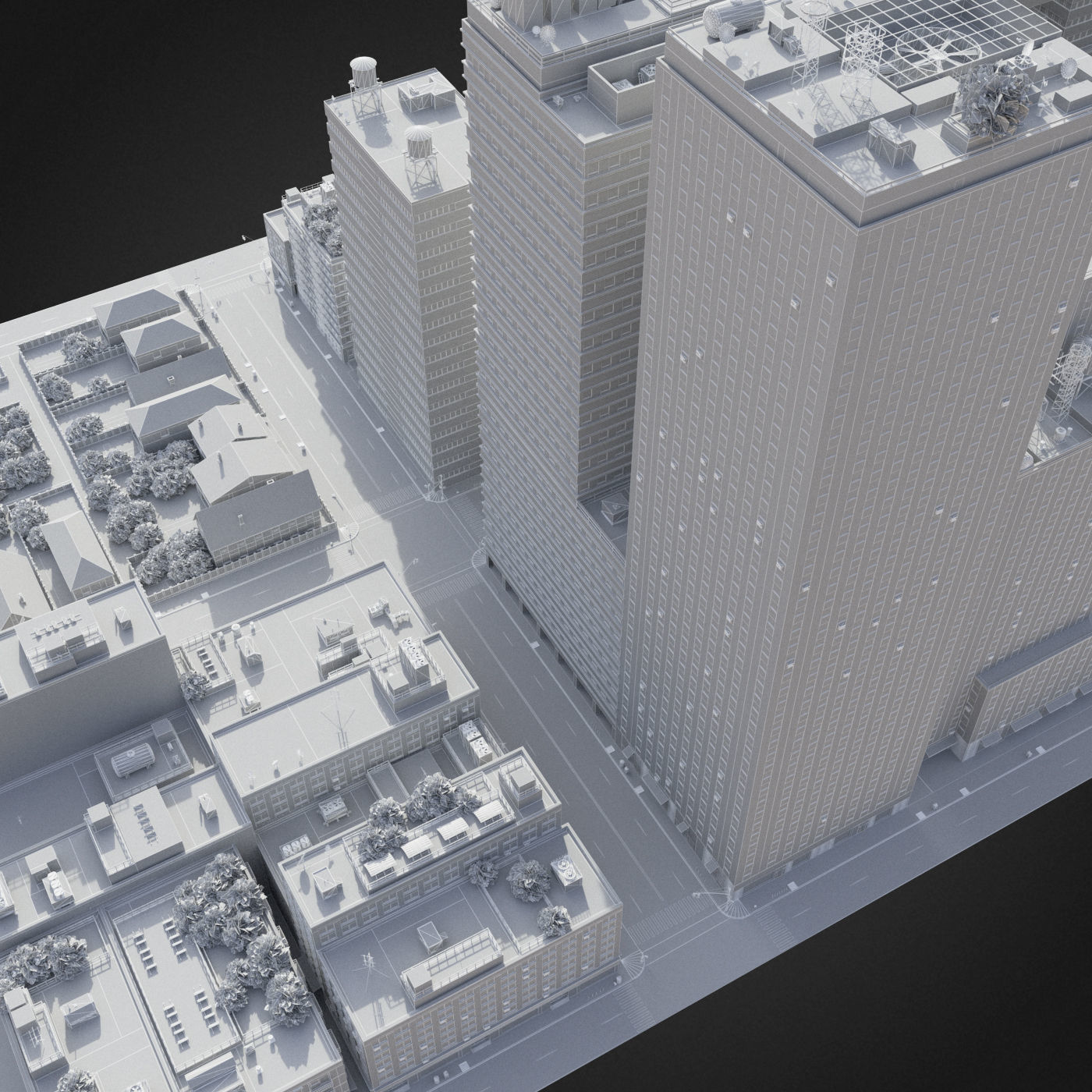 Realistic City District H13-R27 3D model_20