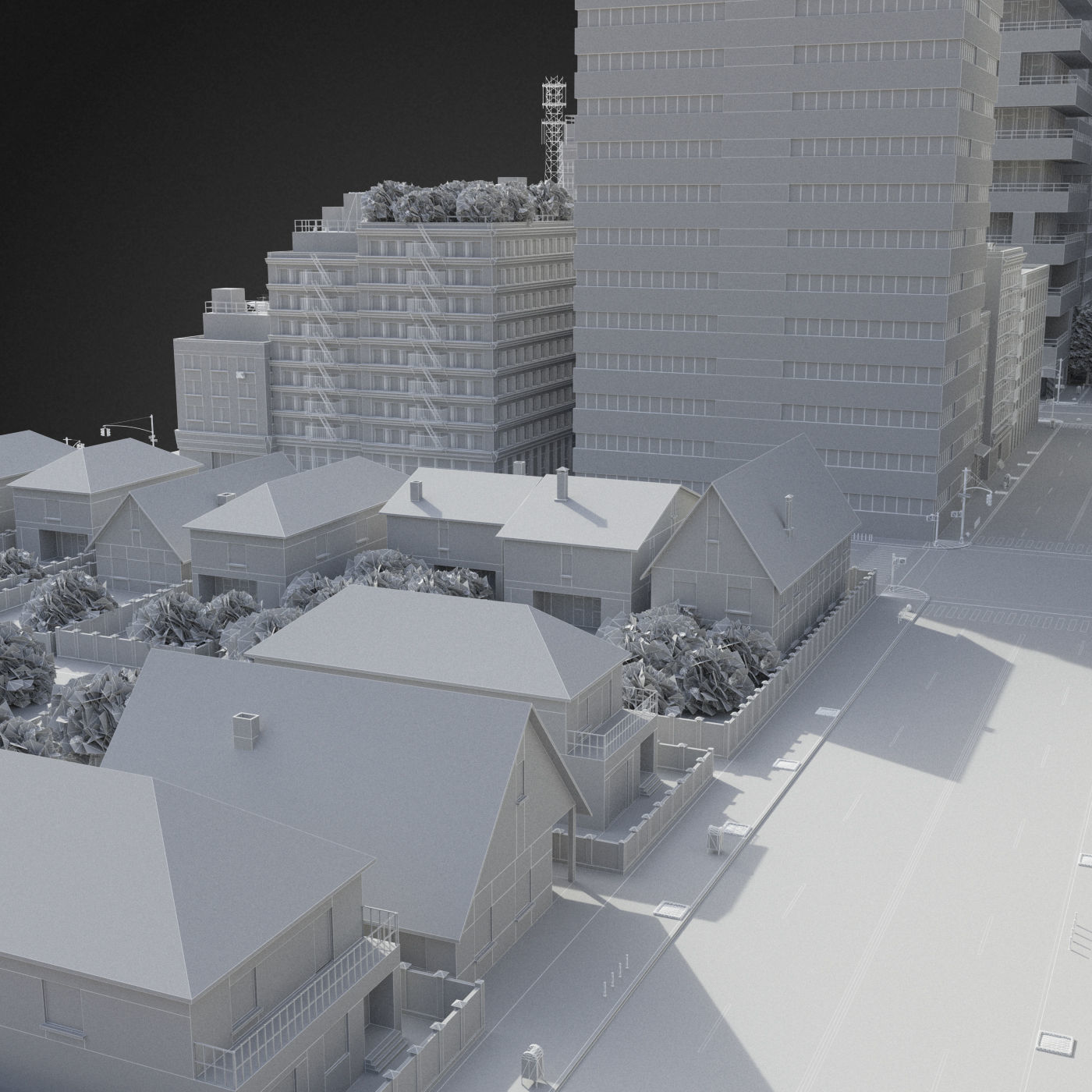 Realistic City District H13-R27 3D model_29