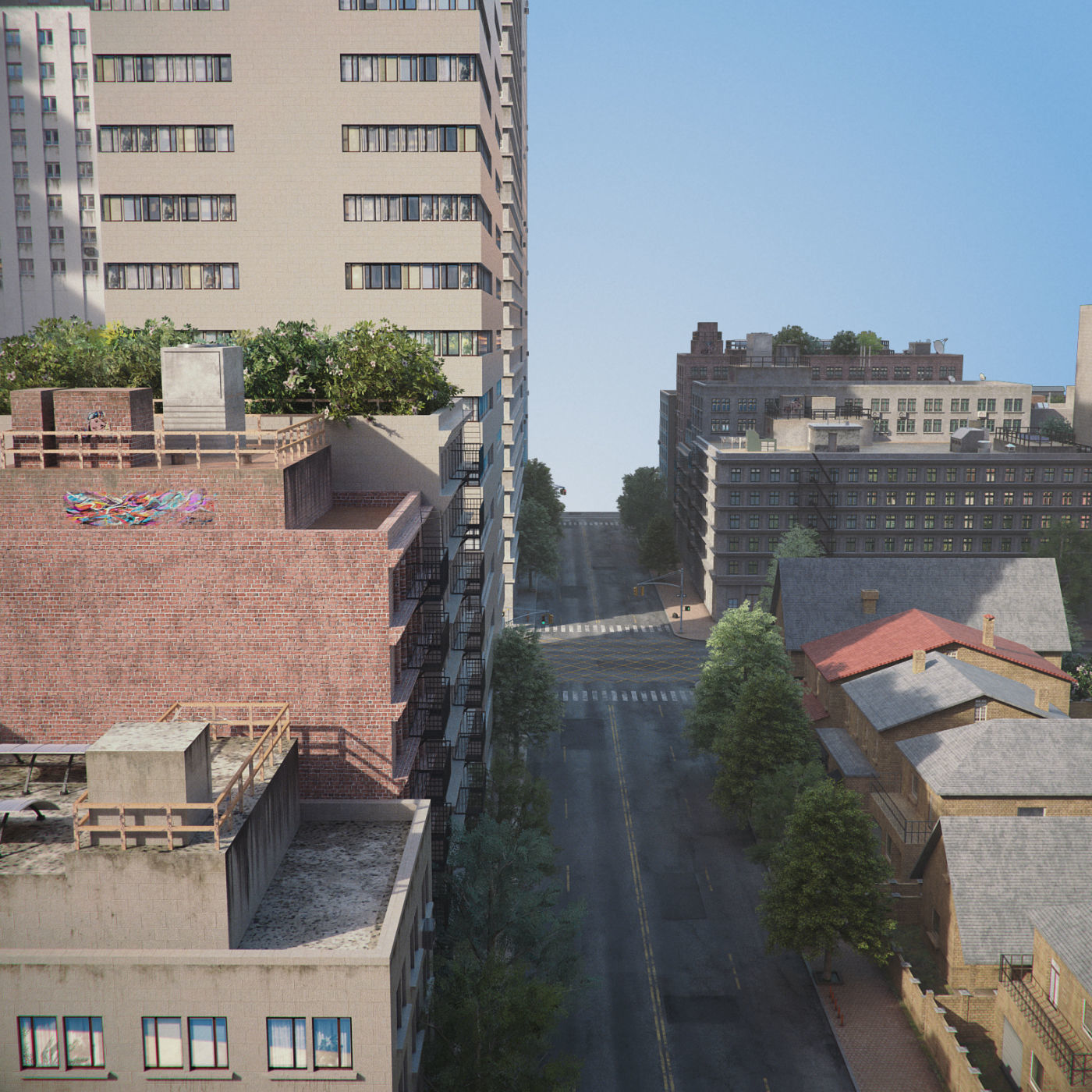 Realistic City District H13-R27 3D model_6