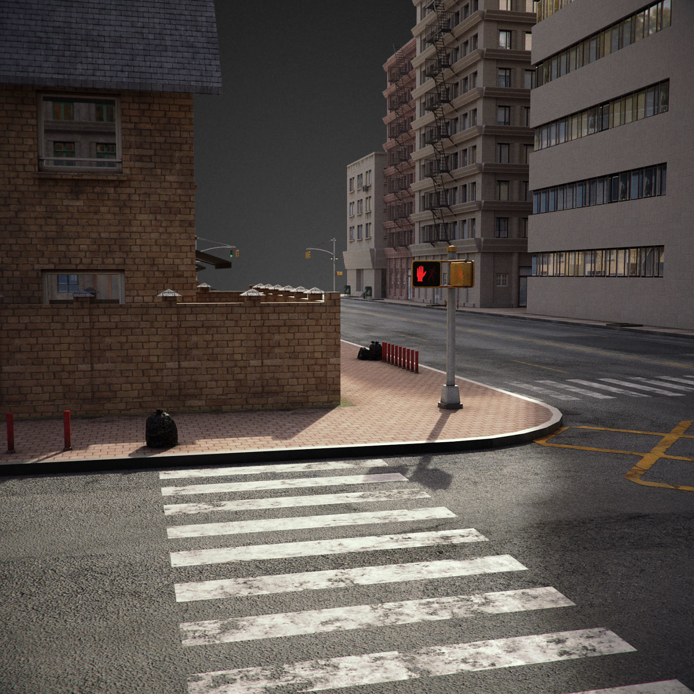 Realistic City District H13-R27 3D model_14