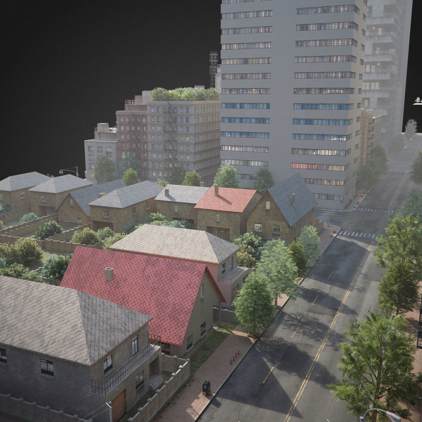 Realistic City District H13-R27 3D model_13