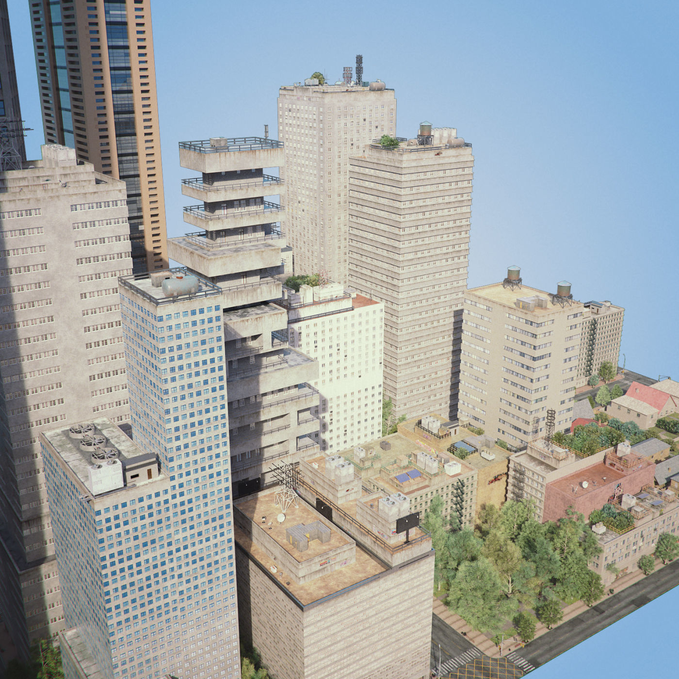 Realistic City District H13-R27 3D model_11