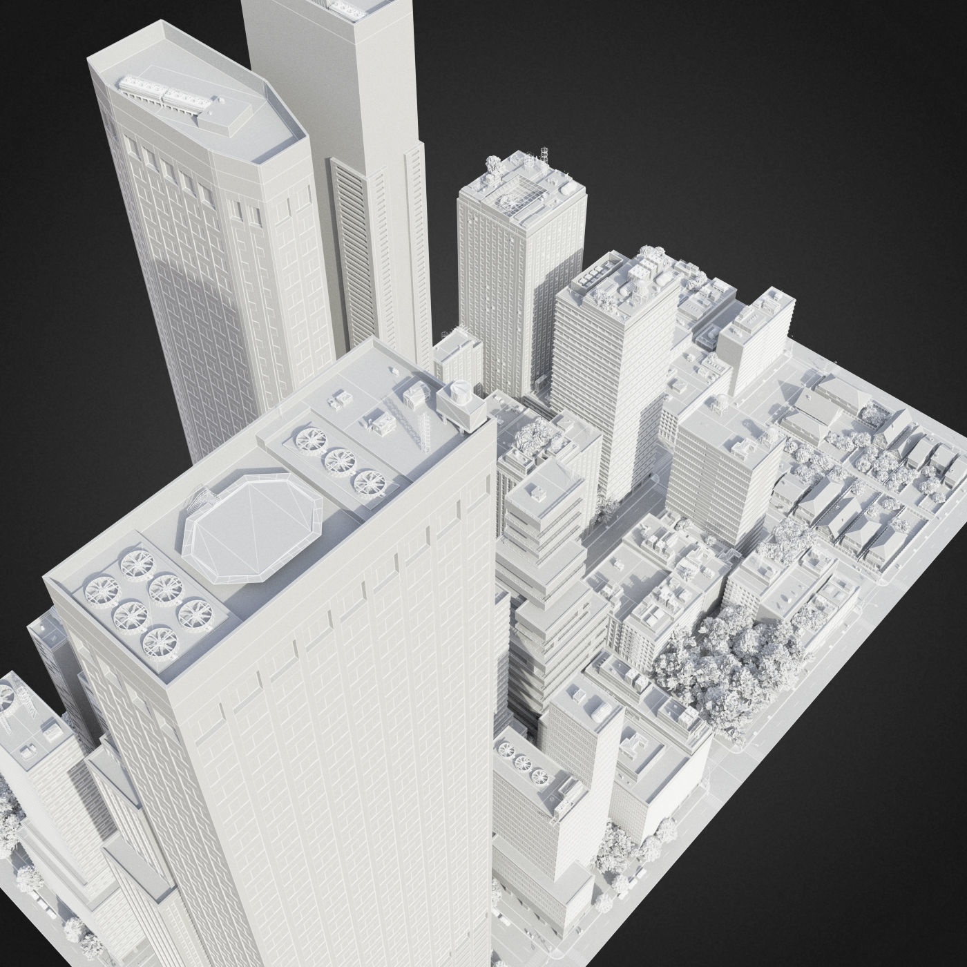 Realistic City District H13-R27 3D model_16