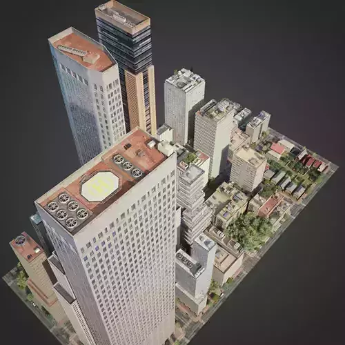 Realistic City District H13-R27 3D model