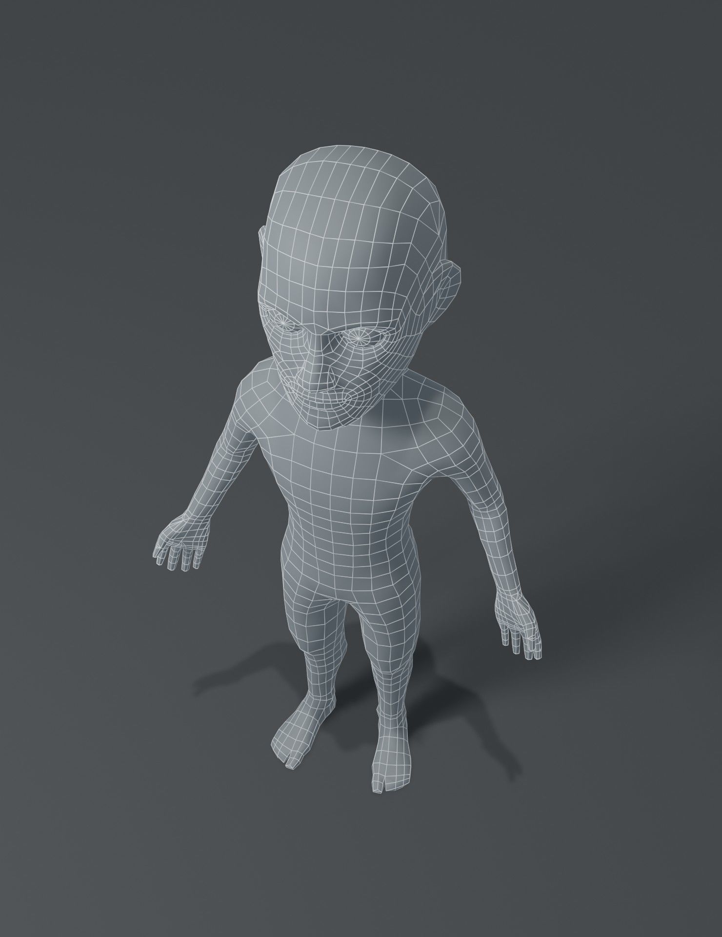 Male Body Cartoon Base Mesh 3D Model Low-poly 3D model_14
