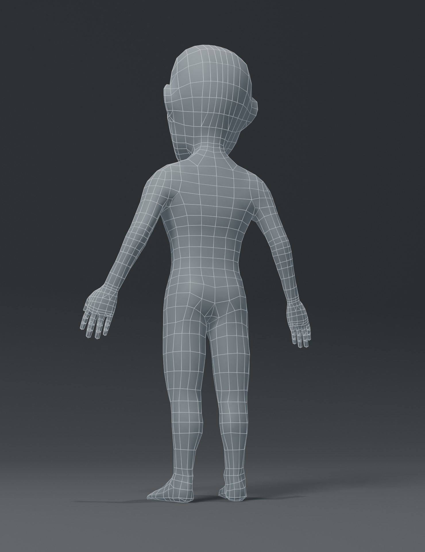 Male Body Cartoon Base Mesh 3D Model Low-poly 3D model_15