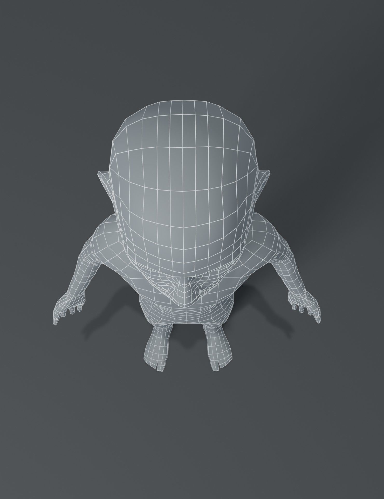 Male Body Cartoon Base Mesh 3D Model Low-poly 3D model_20