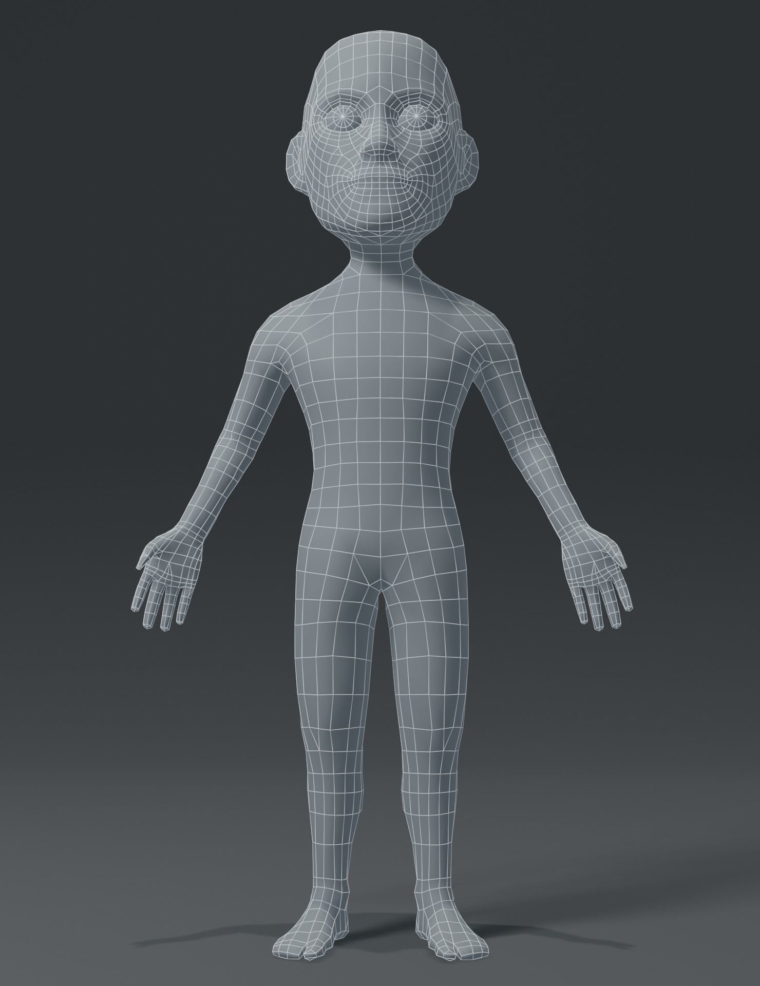 Male Body Cartoon Base Mesh 3D Model Low-poly 3D model_7