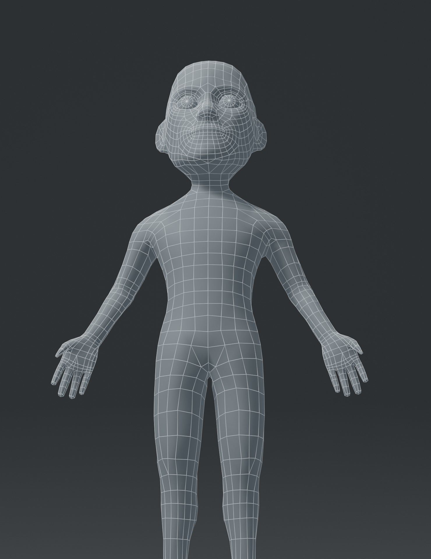 Male Body Cartoon Base Mesh 3D Model Low-poly 3D model_11