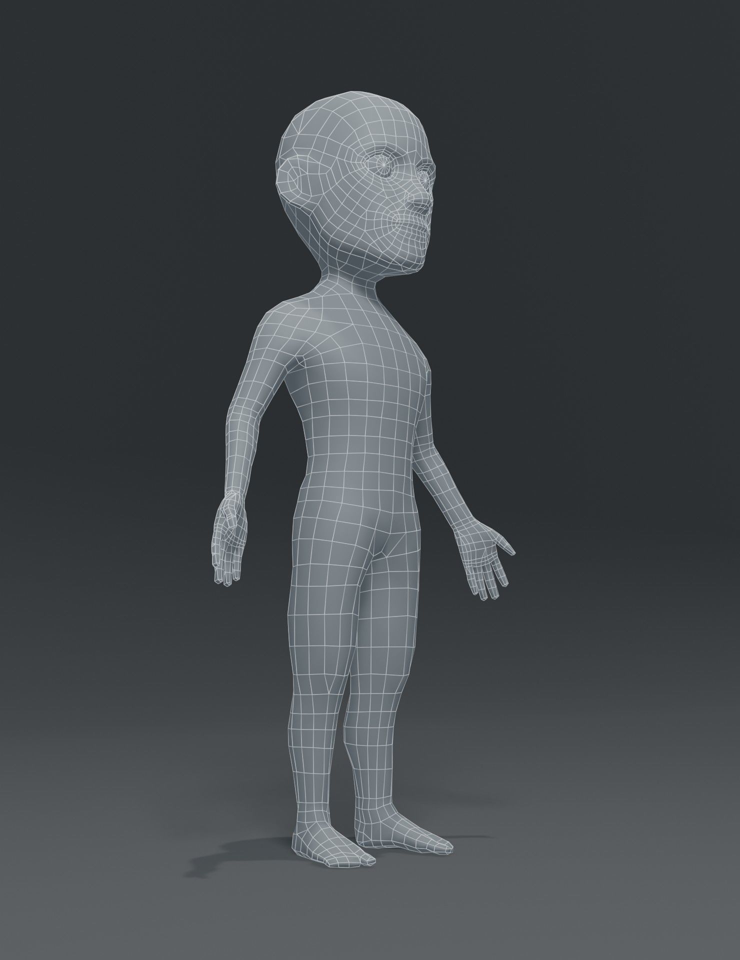 Male Body Cartoon Base Mesh 3D Model Low-poly 3D model_17