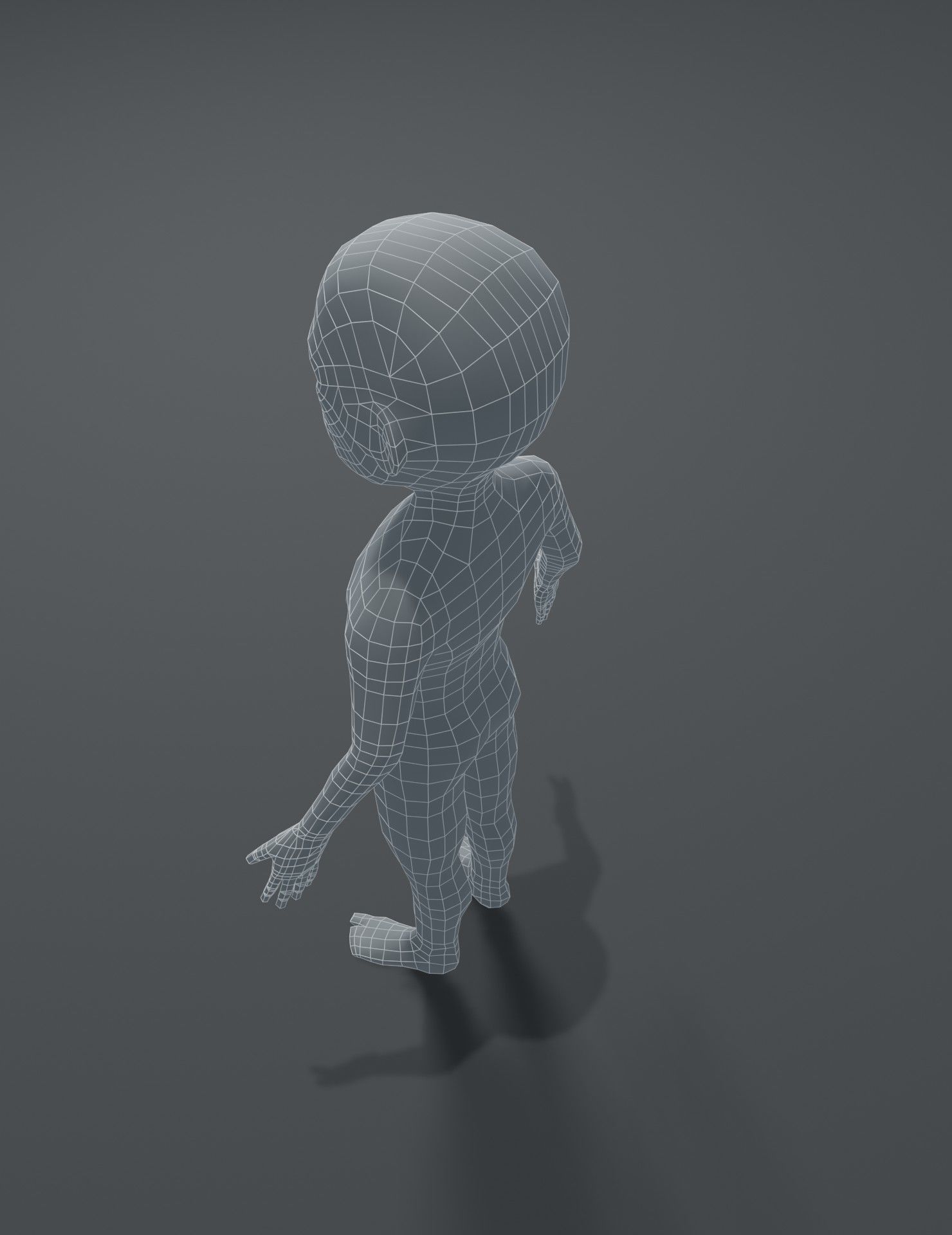 Male Body Cartoon Base Mesh 3D Model Low-poly 3D model_18