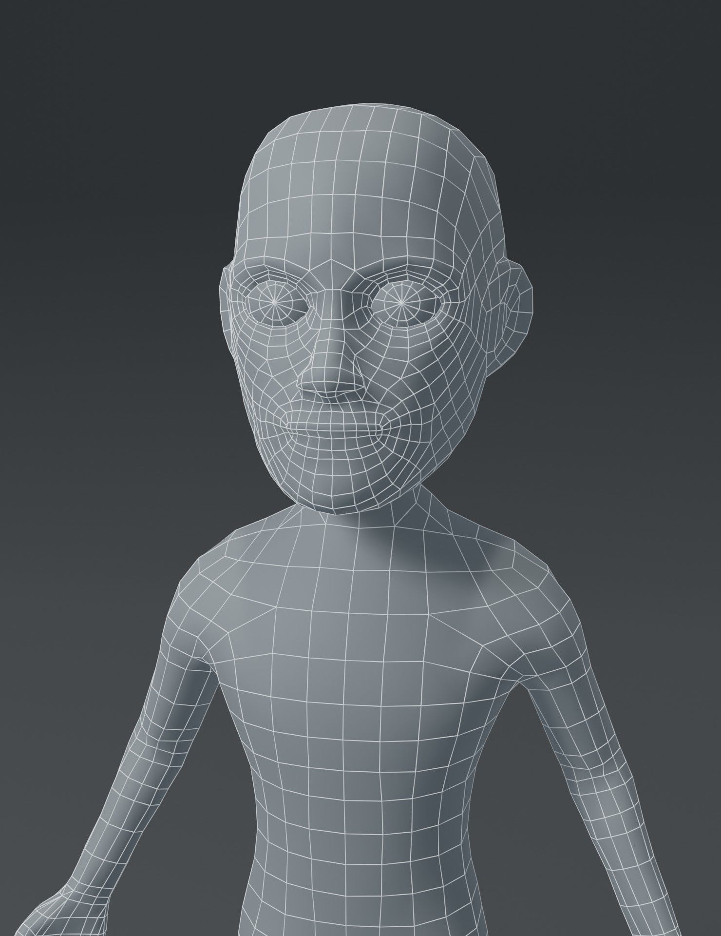 Male Body Cartoon Base Mesh 3D Model Low-poly 3D model_10