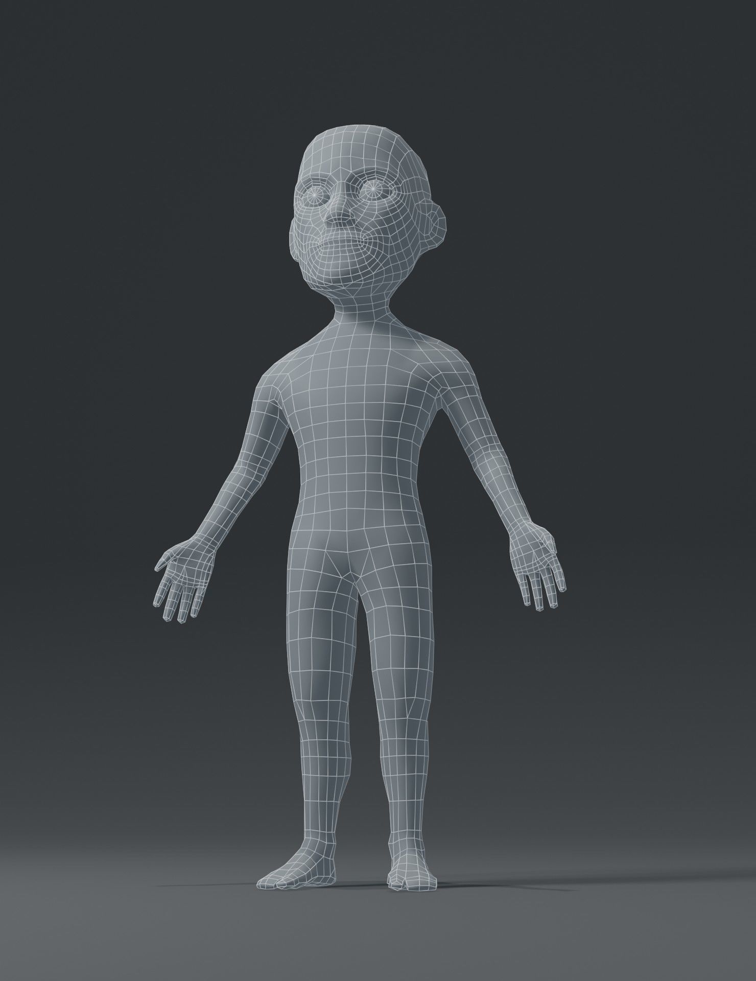 Male Body Cartoon Base Mesh 3D Model Low-poly 3D model_19