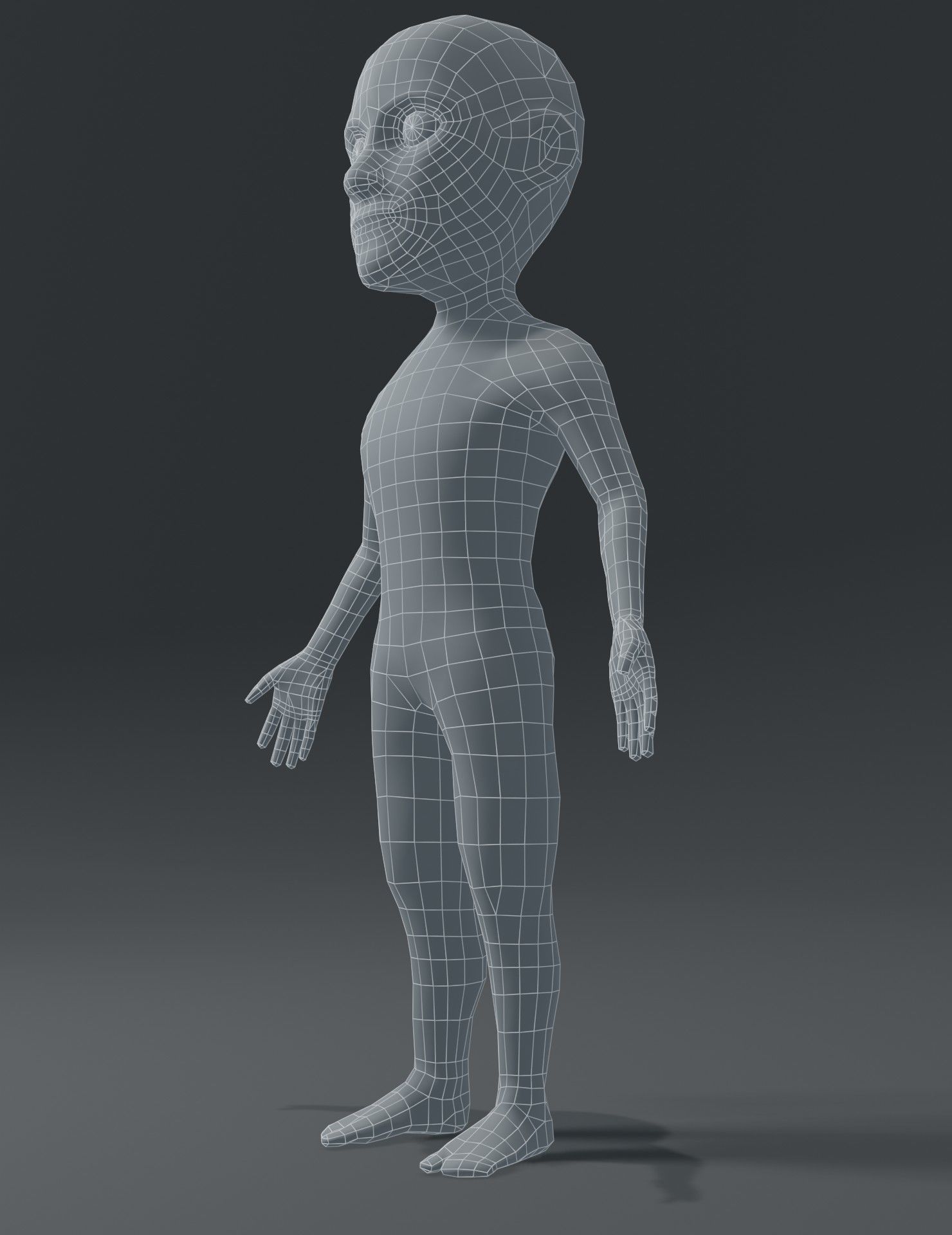 Male Body Cartoon Base Mesh 3D Model Low-poly 3D model_13
