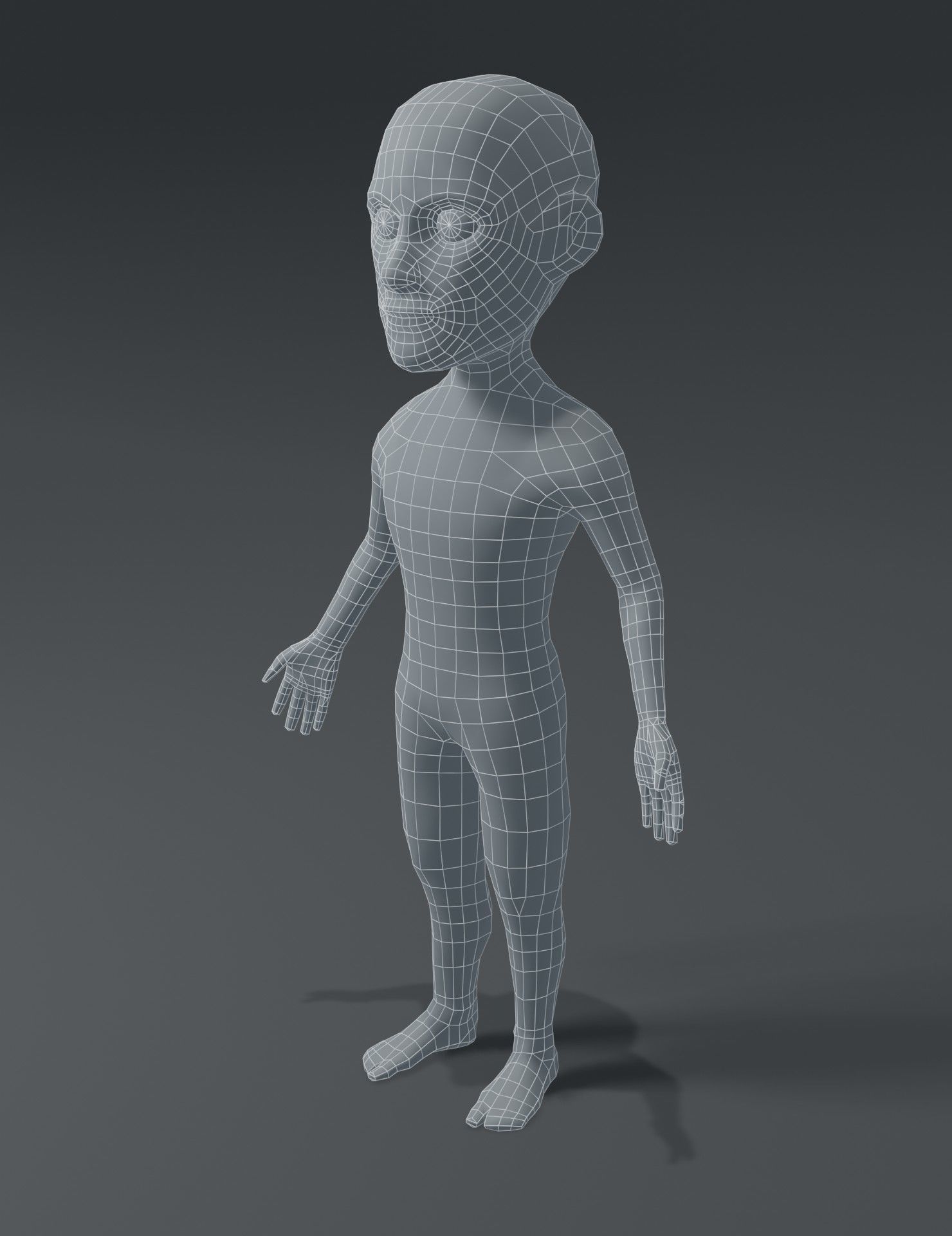 Male Body Cartoon Base Mesh 3D Model Low-poly 3D model_9