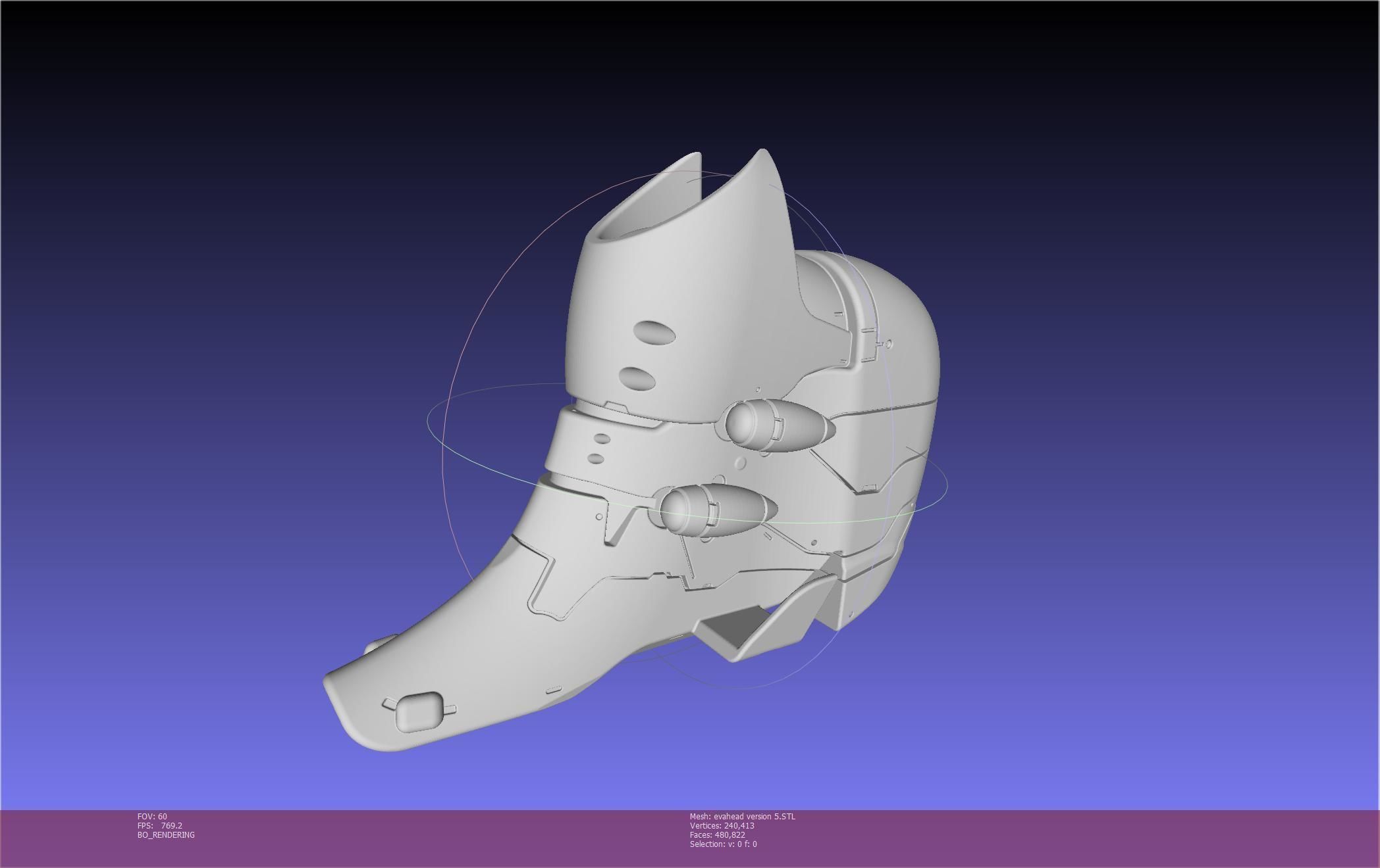 Evangelion Rebuild Unit 02 Head Replica Prinable Assembly 3D print model_65