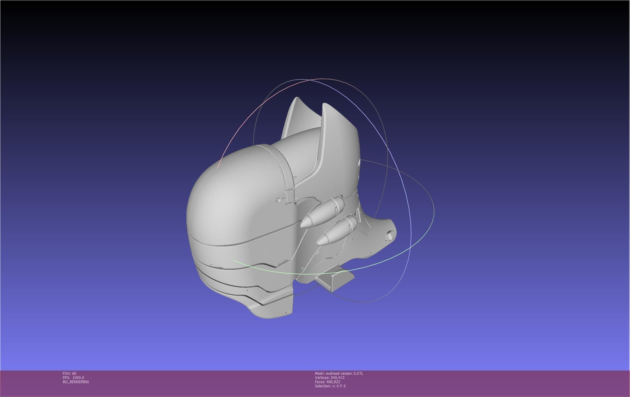 Evangelion Rebuild Unit 02 Head Replica Prinable Assembly 3D print model_60