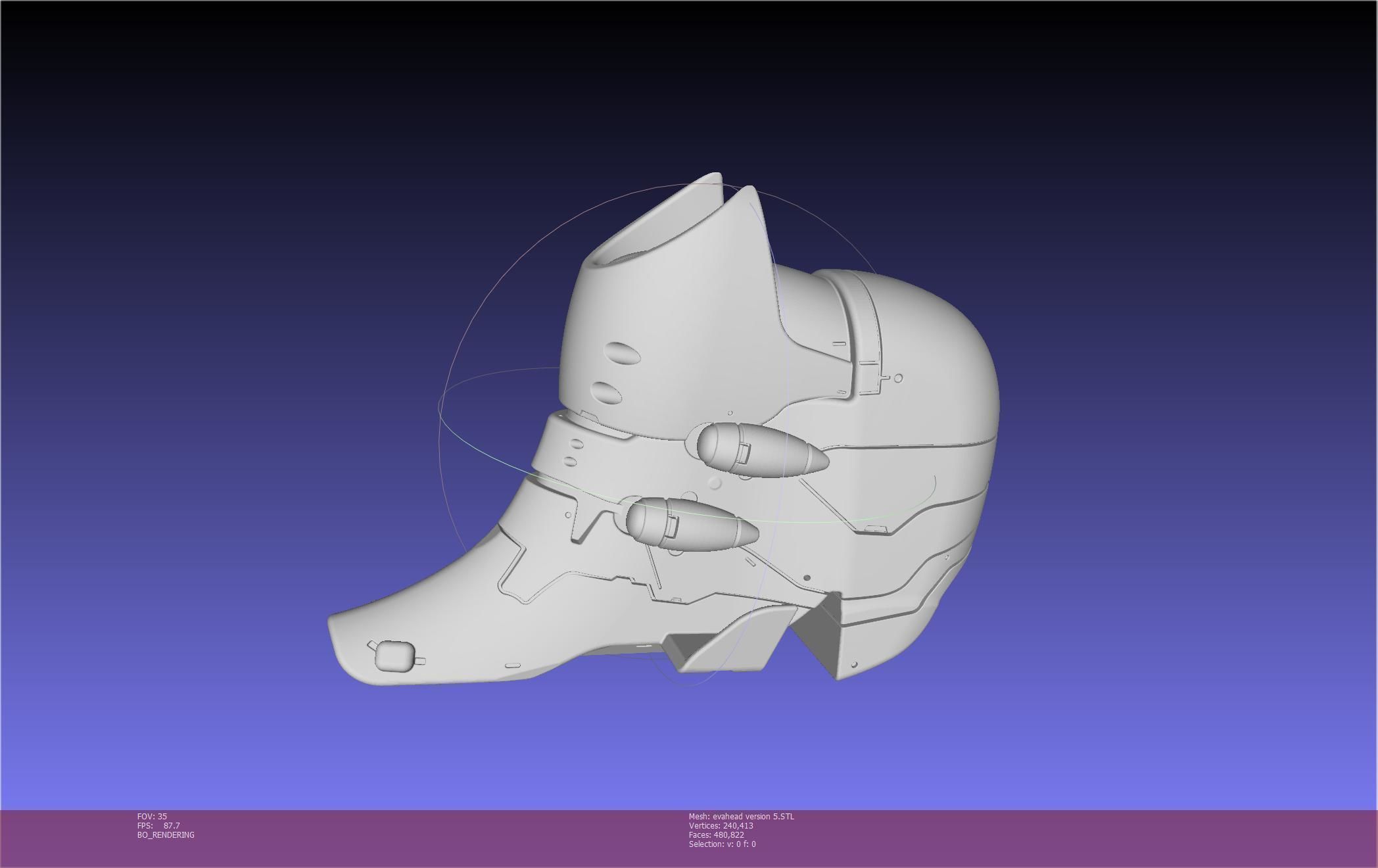 Evangelion Rebuild Unit 02 Head Replica Prinable Assembly 3D print model_18