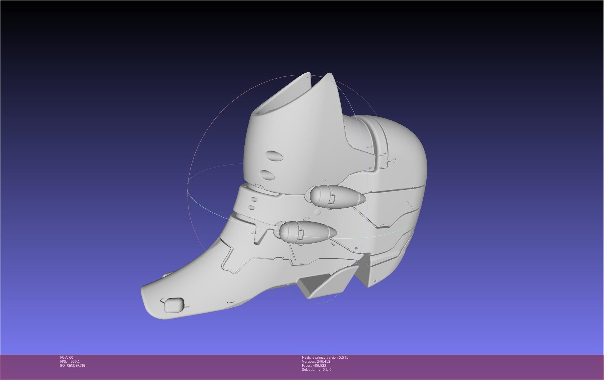 Evangelion Rebuild Unit 02 Head Replica Prinable Assembly 3D print model_62