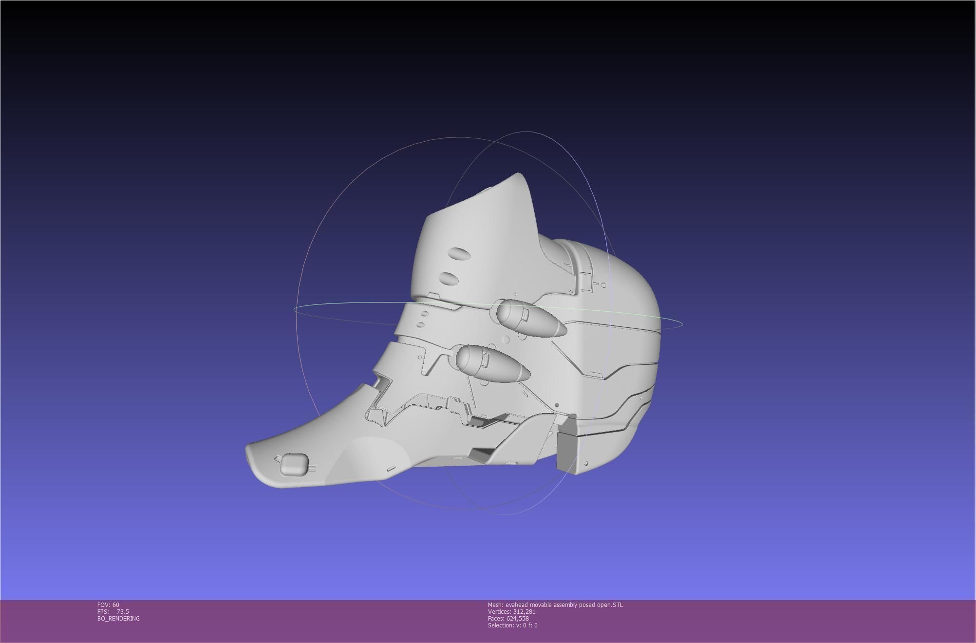 Evangelion Rebuild Unit 02 Head Replica Prinable Assembly 3D print model_6