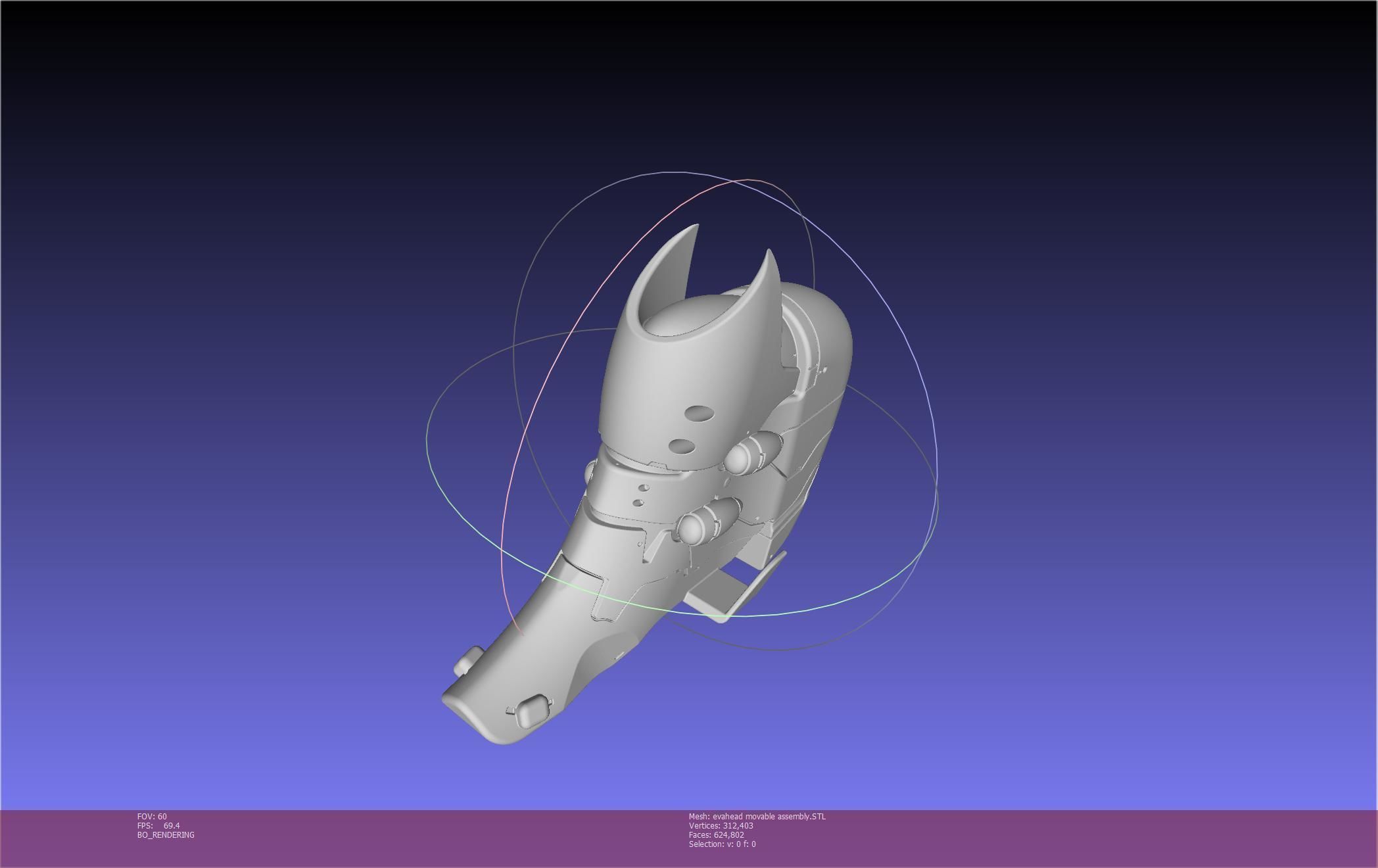 Evangelion Rebuild Unit 02 Head Replica Prinable Assembly 3D print model_78