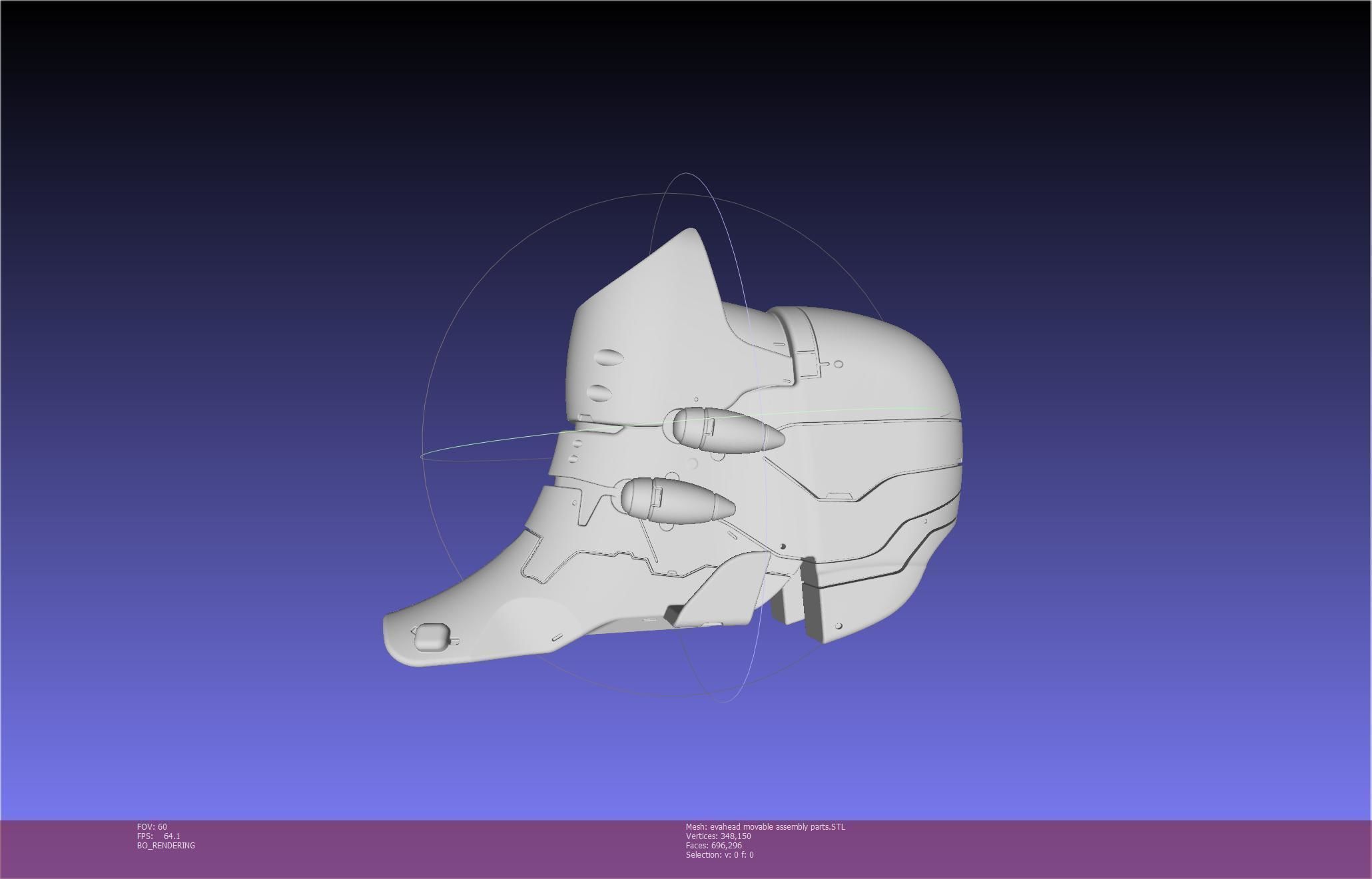 Evangelion Rebuild Unit 02 Head Replica Prinable Assembly 3D print model_112